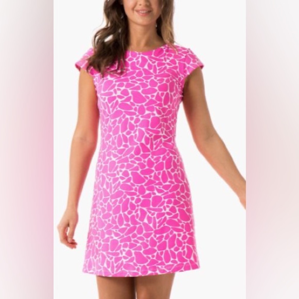 Mahi Gold hot pink short sleeve Annie dress
